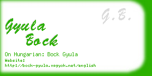 gyula bock business card
